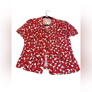 Vintage silk blend shirt, button up, medium